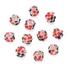 3pcs Floral Glass Beads - With 3D Flower Surface, DIY Jewelry Making Accessories, Suitable For Bracelets, Necklaces, Earrings, Keychains, Phone Straps, And Craft Projects