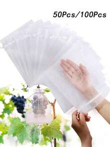 50Pcs/100Pcs Reusable Plant Planting Protection Bags,Fruit & Vegetable Protective Bags With Drawstring Mesh Covers Orchard Net Bags For Grapes, Apples,Grapefruit,And More,Ideal Gardening Insect Shield,Garden Insect Proof Cover,Insect And Bird Barrier - Multicolor - View 4