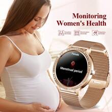 CyberDyer Relógio inteligente feminino com 2 pulseiras (faz/atende chamadas), tela IPS de 1,32", rastreador de atividades físicas com ciclos menstruais, monitor de sono, modos esportivos, relógio inteligente moderno com vários mostradores para iOS e Android