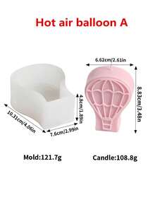 硅胶热气球形模具，蜡烛皂模，DIY手工蜡烛，石膏树脂工艺品，香皂热气球硅胶模具，礼品，家居装饰，纪念品硅胶模具 - 白色 - 查看 4