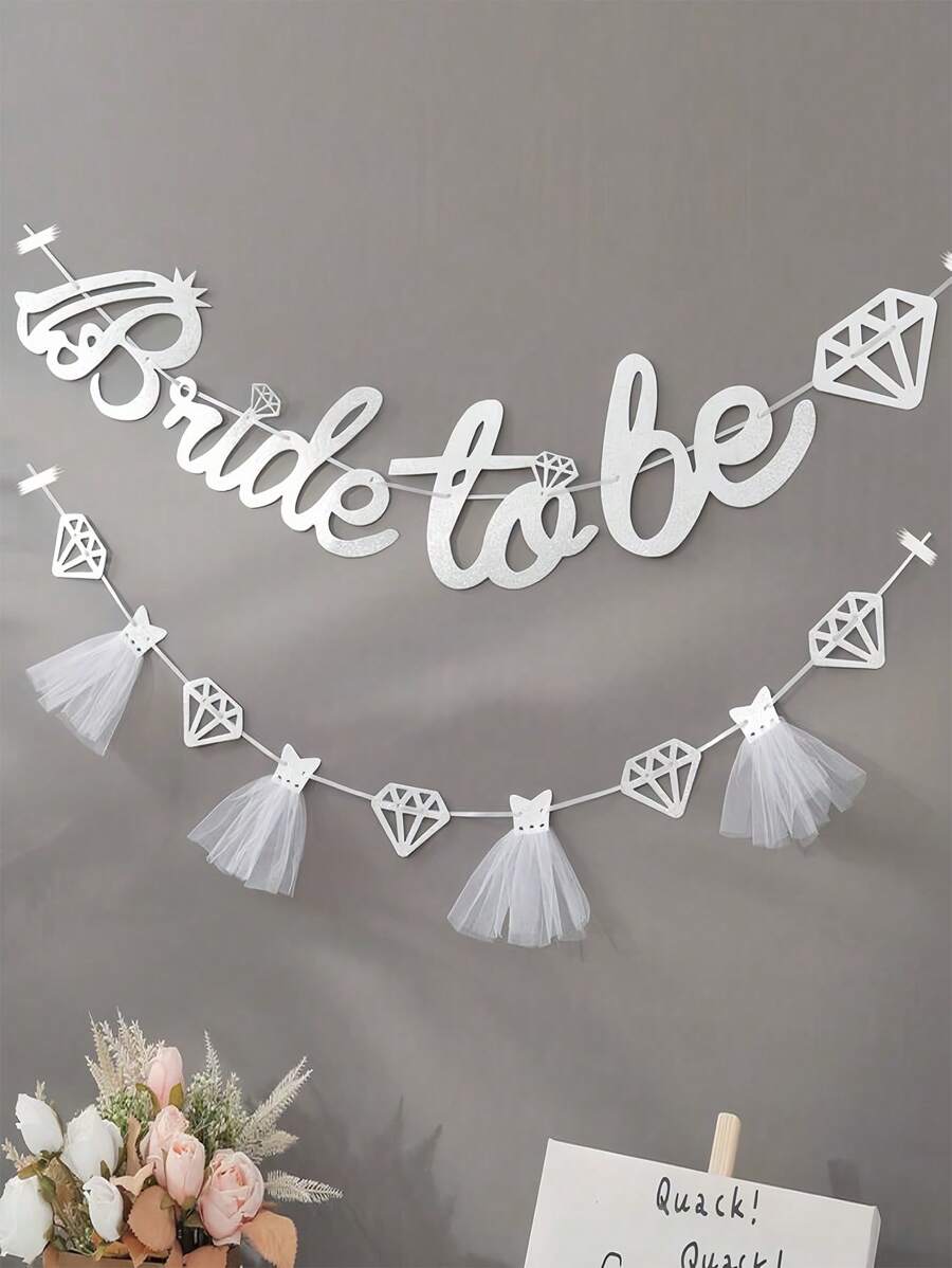 1pc/Set "Bride To Be" Bachelorette Party Banner Decoration, Wedding Bridal Shower Decorations