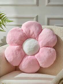 Almohada decorativa navideña suave y adorable con forma de flor de seis pétalos, almohada de peluche sintético de conejo, perfecta para la Navidad en el dormitorio, sofá, cama y otras decoraciones del hogar. Un regalo navideño maravilloso para familiares y amigos.