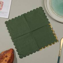 100pcs, 25 Solid Color Hot Stamping Shaped Napkins In 4 Colors Each, Wedding, Birthday, Garden, Party Decoration Napkins, Used For Restaurant, Kitchen, Coffee Shop Decoration Supplies - Multicolor - View 10