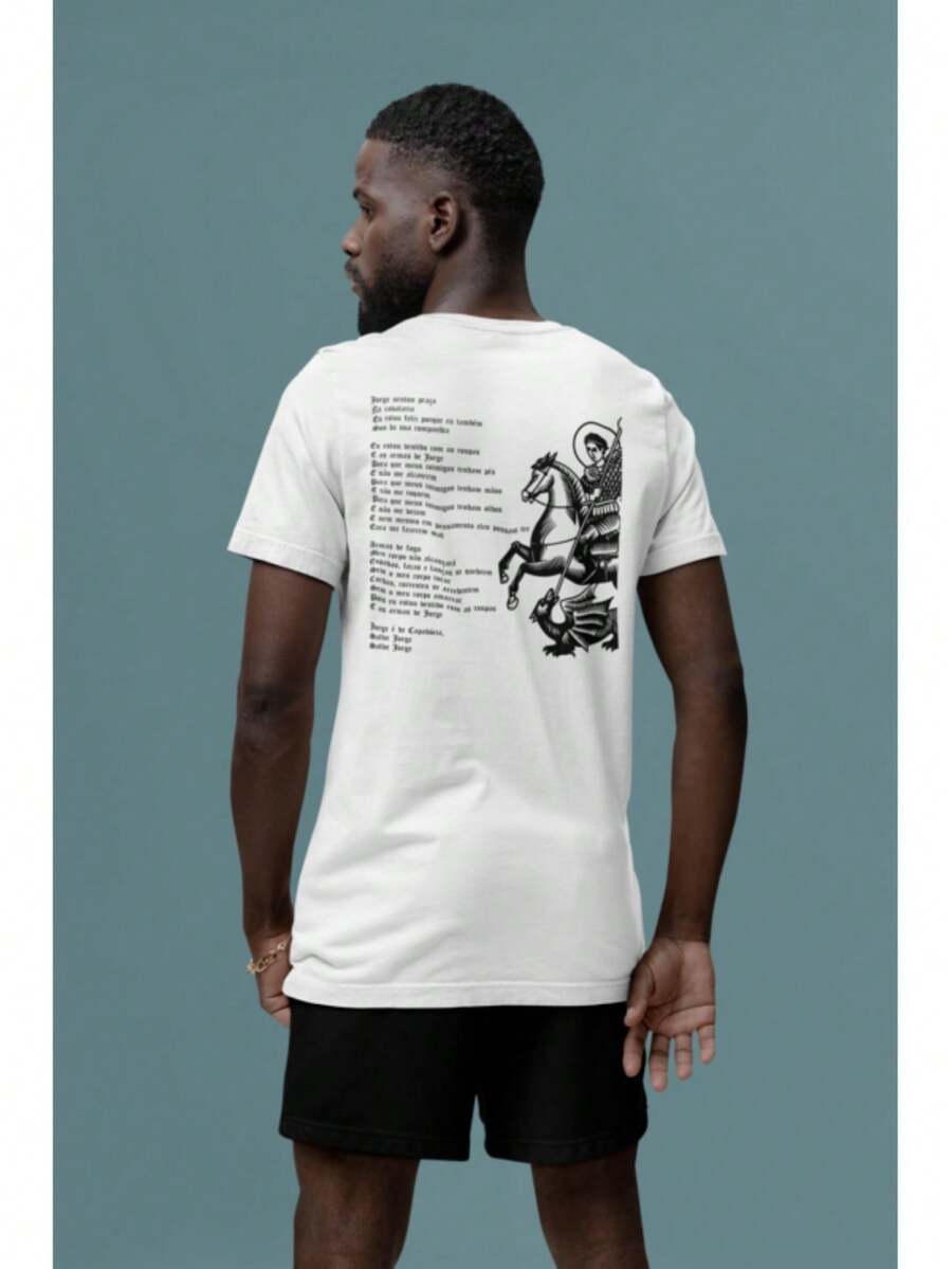 Saint George Of Cappadocia Prayer T-Shirt 100% Premium Cotton Launch 2024 Immediate Shipping - trắng - Xem 1