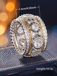 1 PC Pretty Cubic Zirconia Ring For Women For Wedding Engagement Anniversary Party Jewelry Valentine's Day Gift