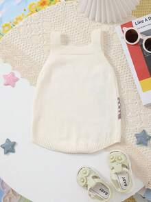 Enterizo de punto con estampado de ciervo lindo para bebé, para verano - Beis - Ver 6