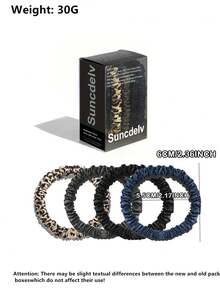 SUNCDELV SLIK 100% 纯真丝纯色发圈，高品质发绳（22毫米），女士发饰马尾辫发圈，适合节日、旅行、生日等场合。 - 彩色 - 查看 3