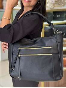 Large-Capacity Women's Casual Bags, Versatile Shoulder And Messenger Bags, Classic Handbags - màu đen - Xem 6