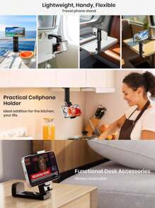 Simple Multifunctional 360° Rotating Cell Phone Holder, Lightweight And Portable, Easy To Install, Car Cell Phone Holder Dashboard Mirror Car Navigation Bracket, Universal Plane Journey Cell Phone Support Bracket, Car Car, Travel Vacation, Air Travel Essential Cell Phone Holder, Multifunctional Multi-Scenario Use, Office Use, Use At Home, Desktop Use, Car Use, Journey Use Perfect Holiday Gift, Perfect Mother's Day Gift