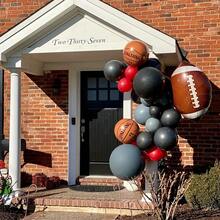 6 szt. 22" 4D okrągłe balony koszykarskie odpowiednie do dekoracji imprez o tematyce koszykówki