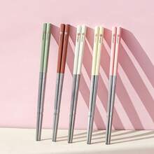 可爱水豚图案中国筷子，便携式 24 厘米 316 不锈钢防滑筷子带餐具盒，耐高温可重复使用寿司棒，耐用防霉厨房餐具，可用洗碗机清洗，适合学生和成人在家中、学校、办公室、户外露营、野餐、旅行中使用