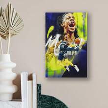 Framed Lurouya Ja Morant Basketball Player Poster Poster Album Cover Posters For Bedroom Wall Art Canvas Posters Music Album Cover Poster - Framed - View 4