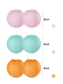 1/3/6 件婚礼纸灯笼装饰套装，粉色 + 橙色 + 蓝色婚礼灯笼，适用于乡村婚礼装饰、新娘送礼会、生日、毕业派对、吊灯灯罩、夏季道具、周年纪念、婚礼情人节花园装饰