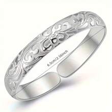 925 Silver Easy Bohemian Jewelry - Handmade Hollow Floral Bracelet, Nature Inspired, Hypoallergenic, Suitable For Sensitive Skin