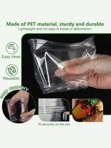 10sets-Clear Nursery Pots With Humidity Dome, 10CM Plastic Plant Pot Seedling Start Pots Flower Pot With Drain Holes For Flower Plant See,Gardening Supplies,Gardening,Garden,Pots For Plants,Room Decor,Home Decor,DIY Gardening Signs,Transparent Plastic Gardening Pot Planting Containers Cups Planter Small Starter Seed Starting Trays For Seedling (Clear) - 透明色 - 查看 3