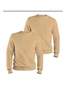 Kit Of Two Unisex Round Crew Neck Sweatshirt Tops MEN'S SWEATER - Multicolor - Ver 4