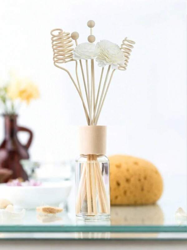9pcs Aromatherapy Herb & Floral Set – Room Fragrance Enhancer & Decor For Home/Office – Flameless Scented Sticks & Deodorizing Accessories With Natural Flower Essence On Organic Wood