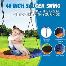 Swing Sets For Backyard, Heavy-Duty Swing And Slide Set, 440lbs 5 In 1 Outdoor Swing Set With Slide, Saucer Swing, Swing Seat, Soccer Goals And Basketball Hoop, Outdoor Playset Suitable For Kids - Nhiều màu - Xem 9