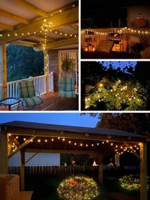 Solar Outdoor String Lights, Powered By Solar Energy, Bubble Lights, 8 Modes, No Accessories Needed, Suitable For Gardens, Parties, Independence Day, Christmas, Dance, And Birthday Decorations.IP65