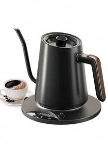 Bouilloire à col de cygne électrique, contrôle de température ±1 °C, pour le café et le thé filtrés, intérieur en acier inoxydable 304, bouilloires électriques à chauffage rapide pour faire bouillir l'eau
