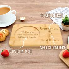 1 件 23x15x1.5cm 个性化茶和饼干板，个性化礼品，乔迁礼品，爷爷礼品，妈妈礼品，感谢礼品，茶礼品，咖啡礼品 - A3-Birthflower Pattern - 查看 2