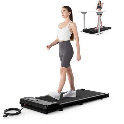 GartistGo 2-In-1 Electric Treadmill Walking Pad, 2.5HP, 1-6KM/H, With LED Display, Remote, Folding Handrail, Or Side Handlebars For Home Office Cardio Fitness