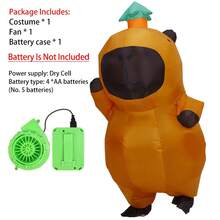 Trang phục bơm hơi cho người lớn Capybara dễ thương tròn Capybara Polyester Capybara trang phục bơm hơi, thích hợp cho lễ hội Halloween nhiều hoạt động và tiệc tùng khác nhau - Bao gồm quạt và hộp pin (Không bao gồm pin) - màu nâu - Xem 9