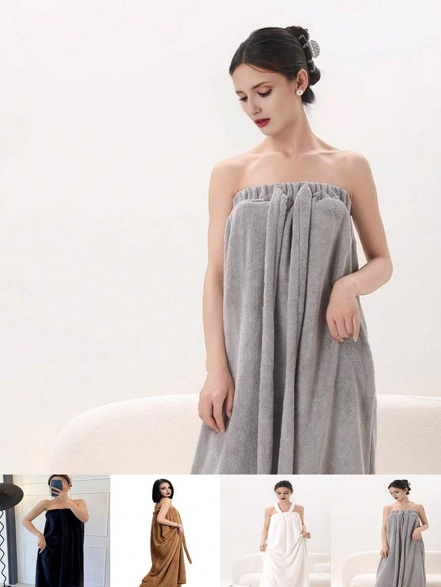 1 Pc Elegant Bathrobe For Women,Super Soft Absorbent Bathskirt For ...