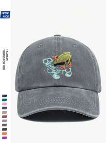 1pc Fashion Baseball Cap With "Funny Frog" Print, Adjustable Size, Unisex Urban Casual Baseball Hat, Vintage Breathable Design, Comfortable For All Seasons, Multiple Colors And Sizes Available, Suitable For Beach And Holiday (2025 Spring Series)