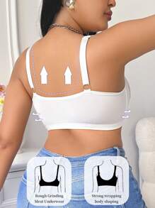 Plus Size Women Non-Wired Lace Patchwork Comfortable Everyday Bras