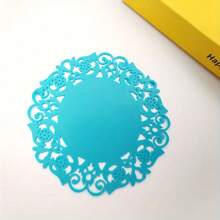 6pcs Coaster, Creative Hollow Flower Silicone Coasters, Non-Slip Heat-Resistant Tea Cup Mats, Insulated Coffee Mug Gift Set, Dining And Living Room Table Decor Accessories