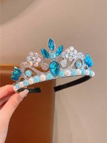 1pc Cute Princess Rhinestone Crown Headband For Girls - Hairband - View 7