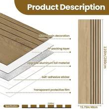 1 卷全新设计自粘式 3D 木纹墙板 - 加厚、耐磨、木纹墙贴、易于安装、适合 DIY 项目、适用于客厅、卧室、厨房、浴室和其他室内墙面装饰、可水洗 - 彩色 - 查看 3