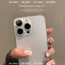 Rhinestone Lens Protective Film Compatible With IPhone 11/12/13 Mini/14/15 Plus/16 Pro Max Series, Fashionable Glitter, Decorated With Shiny Rhinestones (Pink), Gift For Birthday, Family, Friends, Shiny Crystal, Lens Protector, Phone Accessory - Baby Pink - View 9