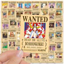 ONE PIECE 50PCS Cartoon Anime One Piece Zoro Ace Wanted Posters Stickers Cool Graffiti Decals DIY Phone Suitcase Laptop Fridge Wall Decoration Stickers Room Decor Home Decor Wall Stickers Personalised Stickers