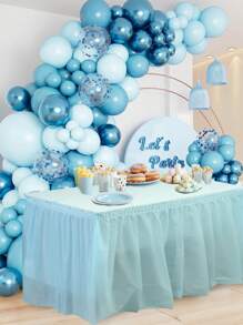 2pcs/Pack Plain Disposable Table Skirt, PE Rectangle Tablecloth And Skirt Decoration For Wedding Birthday Party Supplies,Christmas