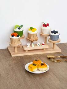 1pc Wooden Creative Figurine Display Stand, Jewelry, Watch, Perfume, Cosmetics, Candy, Succulent, Tiered Storage Shelf