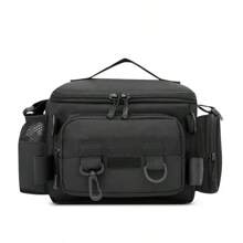 1 pieza Bolsa de pesca impermeable con múltiples compartimentos con patrones camuflaje y geométricos - Opciones de unicolor, cierre con cremallera, correa para el hombro. Ideal para almacenamiento de equipo de senderismo, camping y pesca al aire libre.