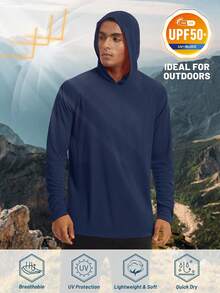 Cavva Men's Summer UPF 50+ Sun Protection Long Sleeve Shirt Quick-Dry Lightweight Breathable Soft Outdoor Hiking Running - Navy Blue - View 4