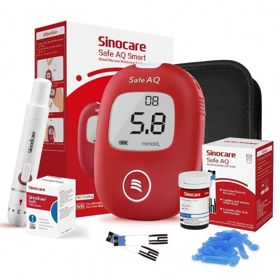 AQ Smart Blood Glucose Monitor Fullset In Mmol/L With 50 Test Strips - KIT With 50 Strips - View 1