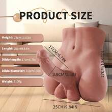 Realistic Male Sex Doll, Female Hands-Free Masturbator, Black Giant Dildo, Gay Sex Toy, Male Anal Masturbator, Female Adult Sex Toy, Real-Life Size Torso, Female Masturbator, Silicone Large Penis 8.69 Pounds (Excluding Clothes)