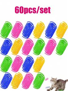 Pet Toys - 2.5cm Colorful Plastic Spring Cat Toys, Interactive Pet Slouchy Cat Toys, Small Cat Jump Toys, Indoor Spring Toys, Multi-Color