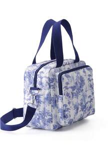 1pc Quilted Ditsy Floral Crossbody Tote Bag, Suitable For Strollers