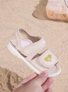 GENGASUN 1 pieza Sandalias informales de unicolor de lona para niñas pequeñas, zapatos de moda casuales de verano