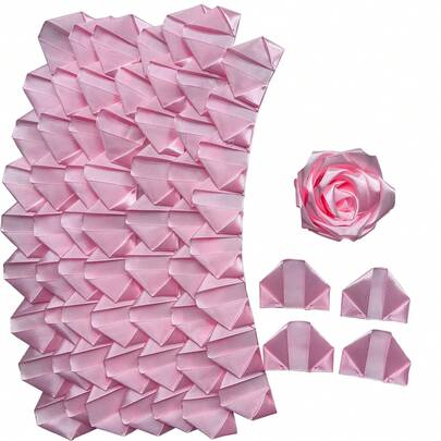 300 Pcs Premade Satin Ribbon Rose Petals Half-Finished For Eternal Rose DIY Forever Flowers Bouquets Everlasting Floral, Rose Petals Satin Flower Petals For Wedding Anniversary Birthday Mother's Day