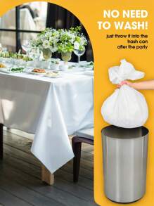 1pc Premium Disposable Plastic Tablecloth (137x274cm) - Waterproof Rectangle Party Table Cover For Wedding, Birthday, Holiday Decorations - Wrinkle & Spill-Resistant, Decorative Easy Cleanup