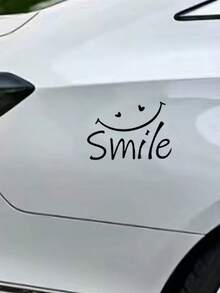 1 件黑色[笑脸]汽车贴纸，创意个性化汽车外部贴花贴纸，适用于汽车、笔记本电脑和所有型号