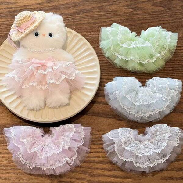 1 pièce Jupe en tulle de dentelle vintage de 10 cm Tenue de poupée en peluche