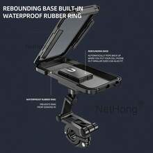 NetHong 360° Bicycle Motor Bike Waterproof Phone Case Mount Holder For All Mobile Phones,Phone Sticky Pad,Mobile Holder,Suction Phone Case,Bike Accessories,Car Phone Holder - Black - View 9