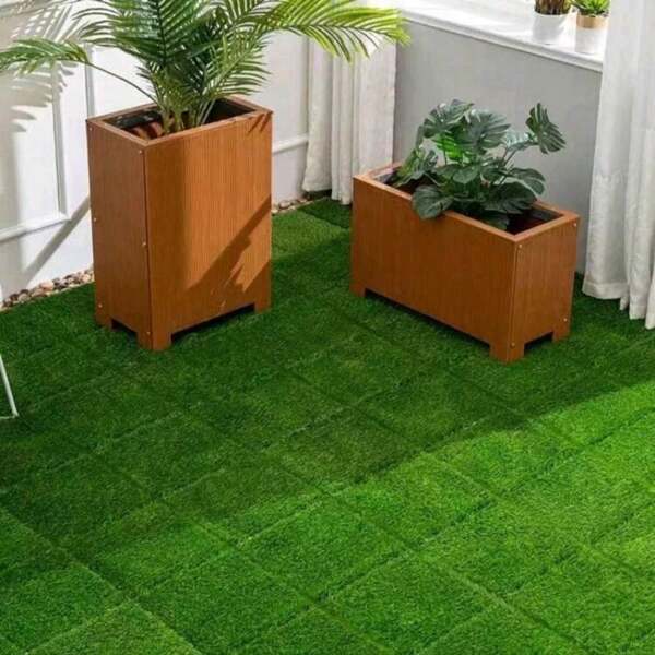 1pc Outdoor PVC Plastic Floor, Artificial Lawn, Anti-Corrosion, Balcony, Terrace, Garden Tile Decoration, No Adhesive Direct Laying